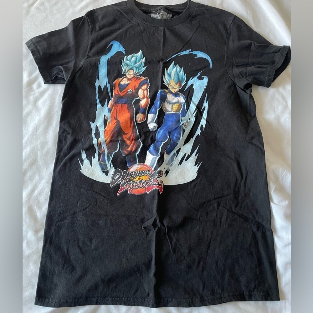 Dragon Ball Fighter Z Goku and Vegeta Men's Black Graphic Shirt Mens‎ Size S